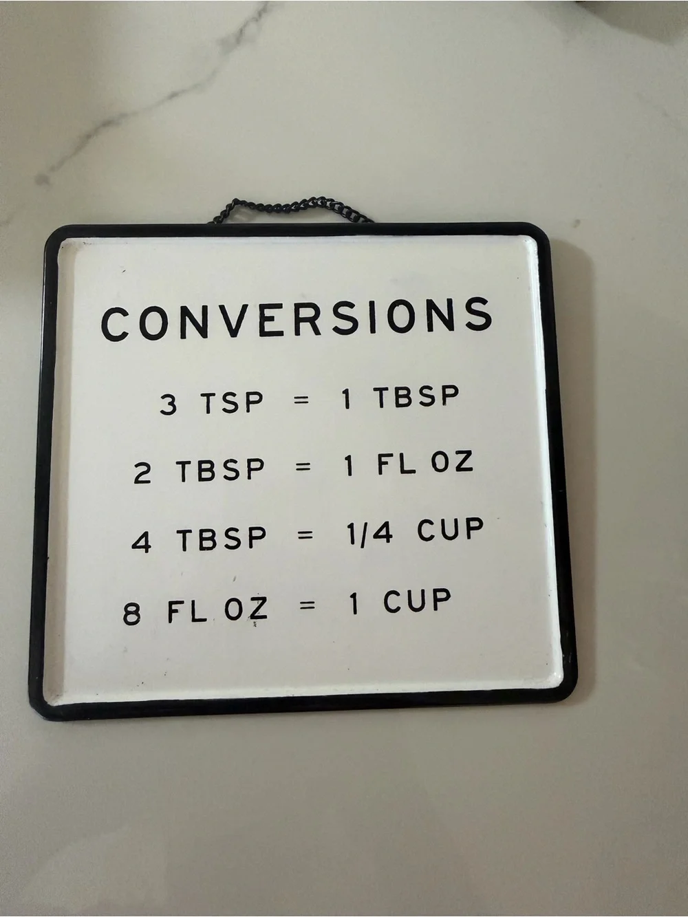 Hearth & Hand White and Black Conversion Chart Sign